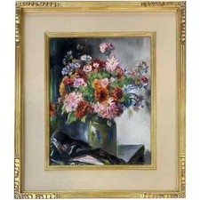 Martha Walter Oil Painting Still Life with Flowers in Stoneware Vase