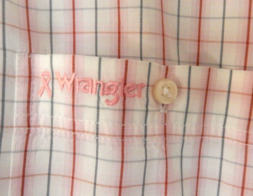 Wrangler 100 % atmungsaktive Baumwolle Button Down Hemd-XXL, rosa & grau multi kariert - Bild 9 von 16
