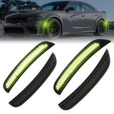 For 2015-2023 Dodge Charger 4PCS LED Side Marker Lights Front Rear Bumper Lmaps