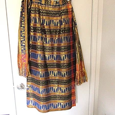 Indonesian Biak Ceremonial Skirt and Stole/Sash Metallic Thread