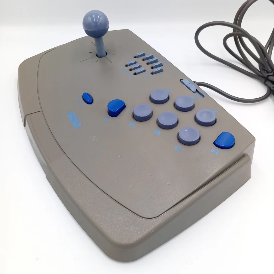 Sega Saturn Arcade Stick Joystick Authentic Japanese Gray Tested Working - Image 4 of 4