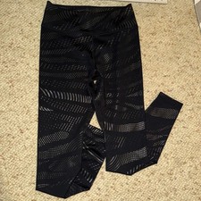 Nike Dri-Fit Black Geometric Flash Athletic Tight Fit Legging Women's Size M