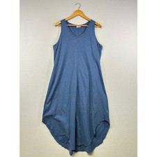 GAP Women's Blue V Neck Sleeveless High Low Hem Midi Dress Size XL