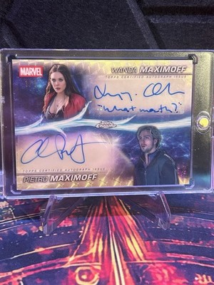 Topps Chrome Marvel Studios 1/1 Superfractor Dual Auto Wanda And Pietro