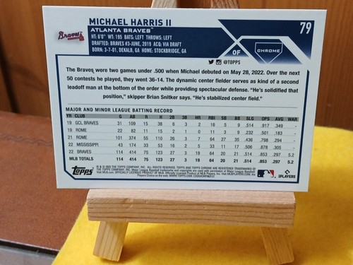 Lotto MICHAEL HARRIS II 2023 Topps Chrome Sepia, Bowman Platinum Red Ice SP/250 RC+ - Foto 8 di 11
