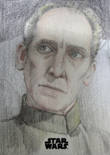 2025 Topps Star Wars Galaxy Grand Moff Tarkin Sketch Imperial Guilherme Rocha /1