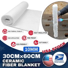 Ceramic Fiber Insulation Blanket Fire resistant 2500F 24"x 12" 10MM 60CM 30CM
