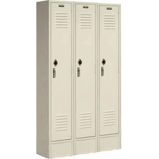 Single Tier Locker 12x12x60 3 Door Ready To Assemble Tan