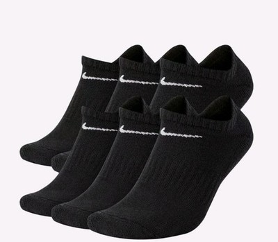 NIKE EVERYDAY DRI-FIT NO SHOW SOCKS BLACK Size SMALL - 3Y-5Y (WOMANS 4-6) NEW 