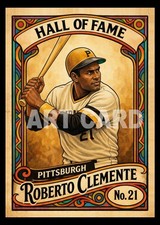 Roberto Clemente Pittsburgh Pirates Art Card