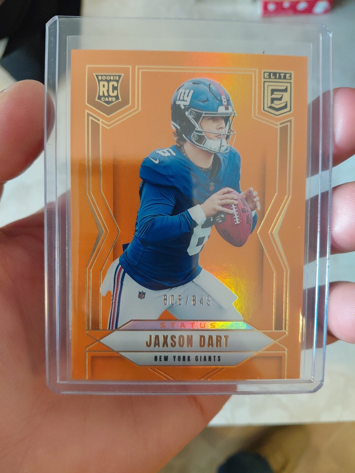 2025 Panini Donruss Elite Jaxson Dart Status Metallic Orange RC /849 #103
