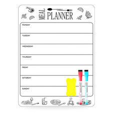 Magnetic Fridge Meal Planner Dry Erase Board Weekly Menu Grocery List 30x40cm