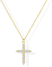 Cross Pendant Paperclip Chain Necklace for Women  14K Gold/Silver Plated Necklac