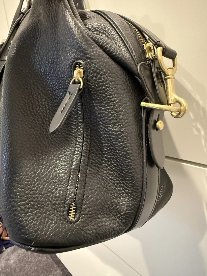 COLE HAAN BRAYTON ИЗ ЧЕРНОЙ КОЖИ ПУТЕШЕСТВИЙ DUFFEL НОЧЬ СУМКА НОВЫЙ БЕЗ ЯРЛЫКОВ - Изображение 2 из 4