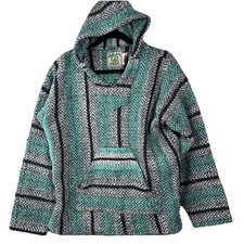 Baja Joe Vintage Multicolor Mexican Hoodie Fits Mens Sm/Med Skater Grunge Hippie