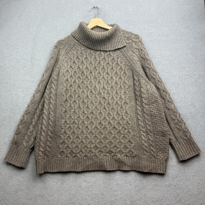 TOAST Pullover UK 14 YAK Wolle Grobstrick Fischer hochgeschlossen Chore