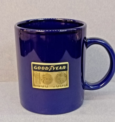 Goodyear Tires & Rubber 100 Years Anniversary 1898~1998 Coffee Mug Cobalt Blue