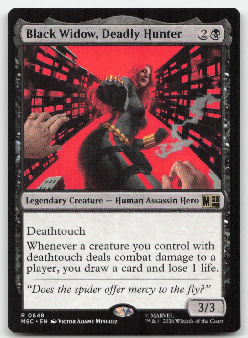 Black Widow, Deadly Hunter 648 MSC Commander: Marvel Super Heroes Magic MTG NM