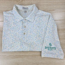 Men's L Peter Millar Summer Comfort Four Seasons Golf Club Pattern Polo Shirt