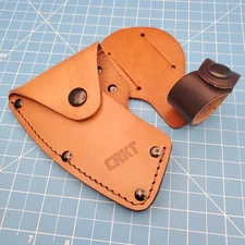CRKT Freyr Axe Sheath Axe Head Cover Brown Leather Belt Pouch Case 5.25"x4.25"