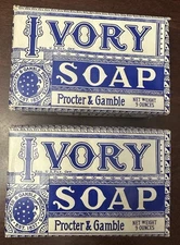 Vintage Procter & Gamble Ivory Soap Large 9 oz.  NOS Set Of 2 Floats Pure
