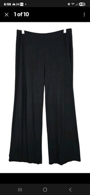 Womens Chicos Black Wide-Leg Stretch Pants Elastic Waist Comfortable Wear Size 1