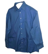 Jos. A. Bank Traveler Mens Dress Shirt Bright Blue Sz 17-34 Long Sleeve Cotton