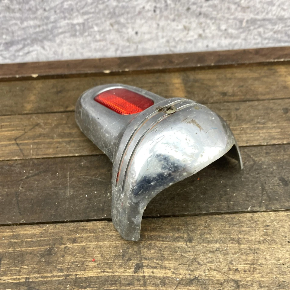 Guardabarros trasero reflector de bicicleta Monark vintage carcasa aleación metal rojo Foto 4 de 4