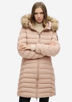 Superdry Fuji Faux Fur Hood Mid Length Puffer Coat