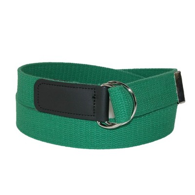 CTM Plus Size Cotton Web Belt with Double D Ring Buckle