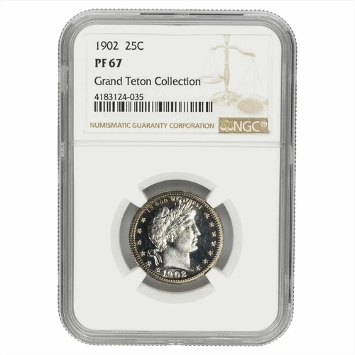 1902 Barber Quarter 25C Grand Teton Collection NGC PF 67