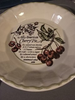All American Pie Series Royal China Co Cherry Pie Plate w/Recipe Sebring OH USA