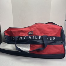 Vintage Y2K Tommy Hilfiger Spellout Flag Duffel Bag Large Travel Gym