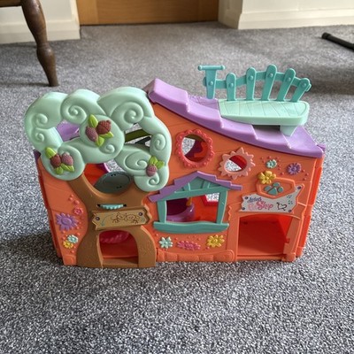 littlest pet shop großes orange altes Gen Spaßhaus mit 4 Haustieren und Möbeln