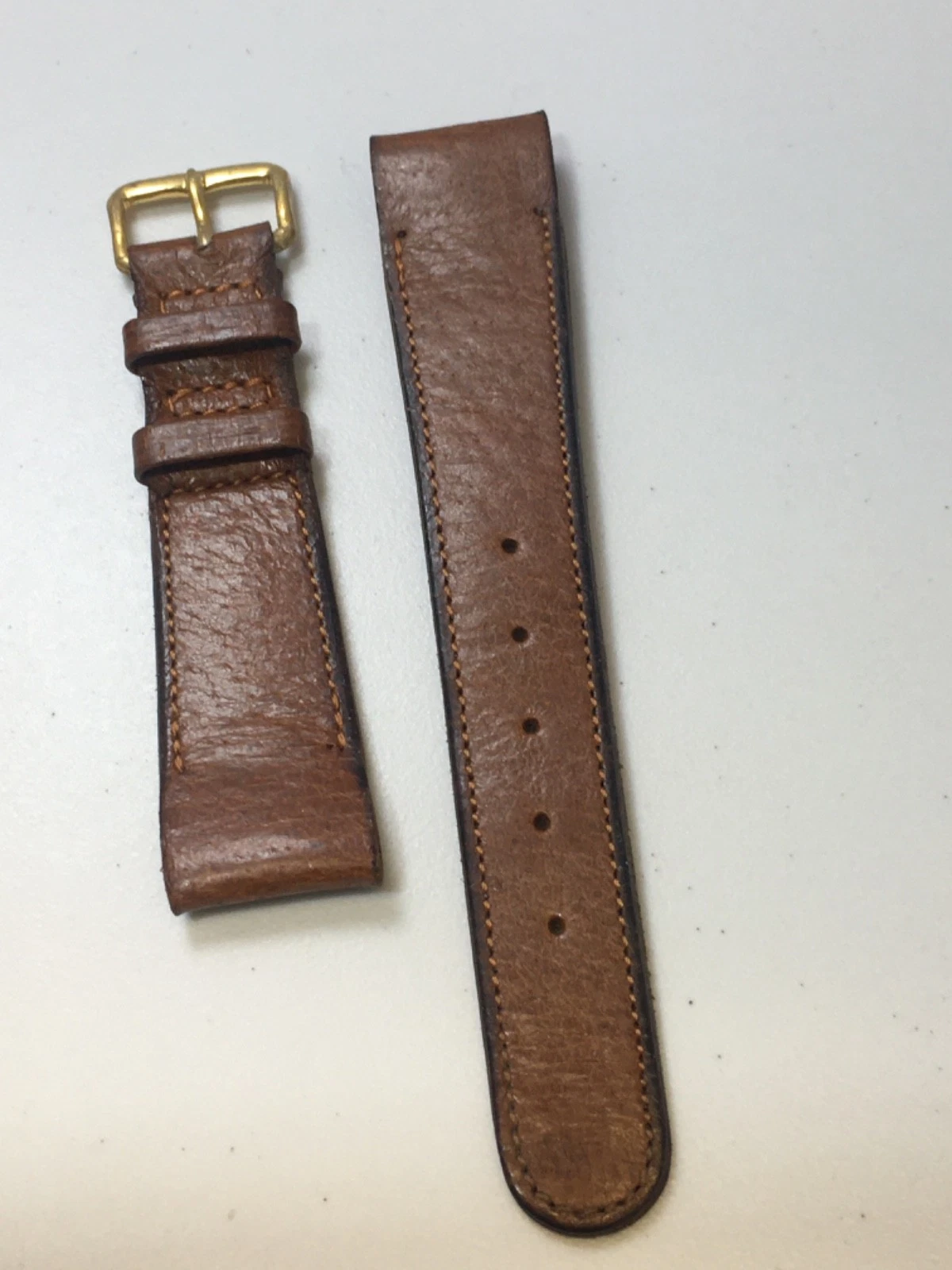 Vintage Pigskin Leather Watch Strap British Hand Made 1950s Open End 19mm N.O.S.