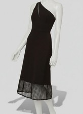 Adrianna By Adrianna Papell Women's Black One-Shoulder Dress Size 12