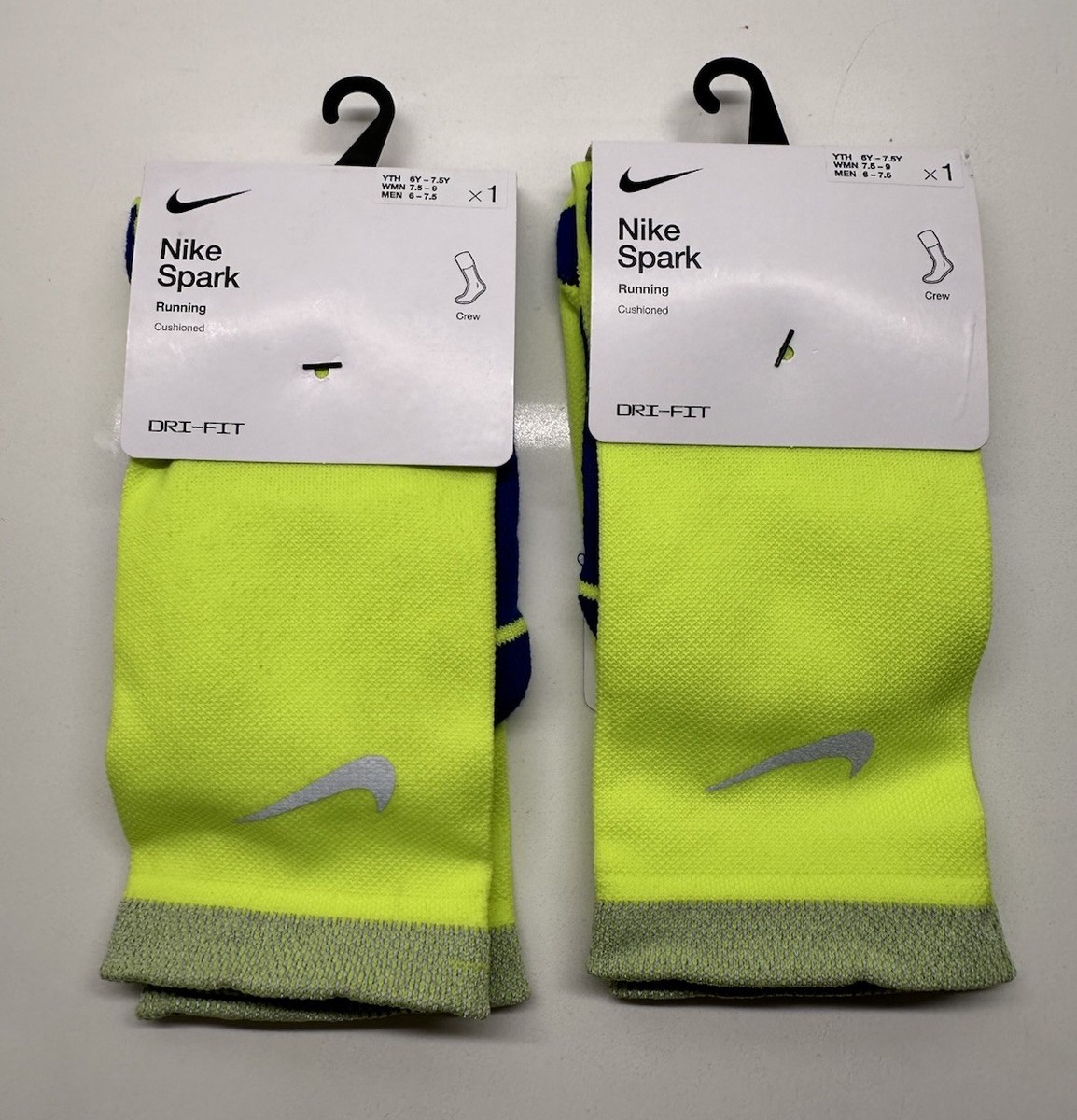 Neon Nike Dri-fit Socks Lot Of NEW Nike Spark Cushioned Crew