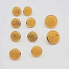 Holland & Sherry Carpe Diem Gilt Set 15mm 20mm Gold Blazer Replacement Buttons