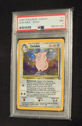 1999 POKEMON JUNGLE #1 CLEFABLE-HOLO PSA 7