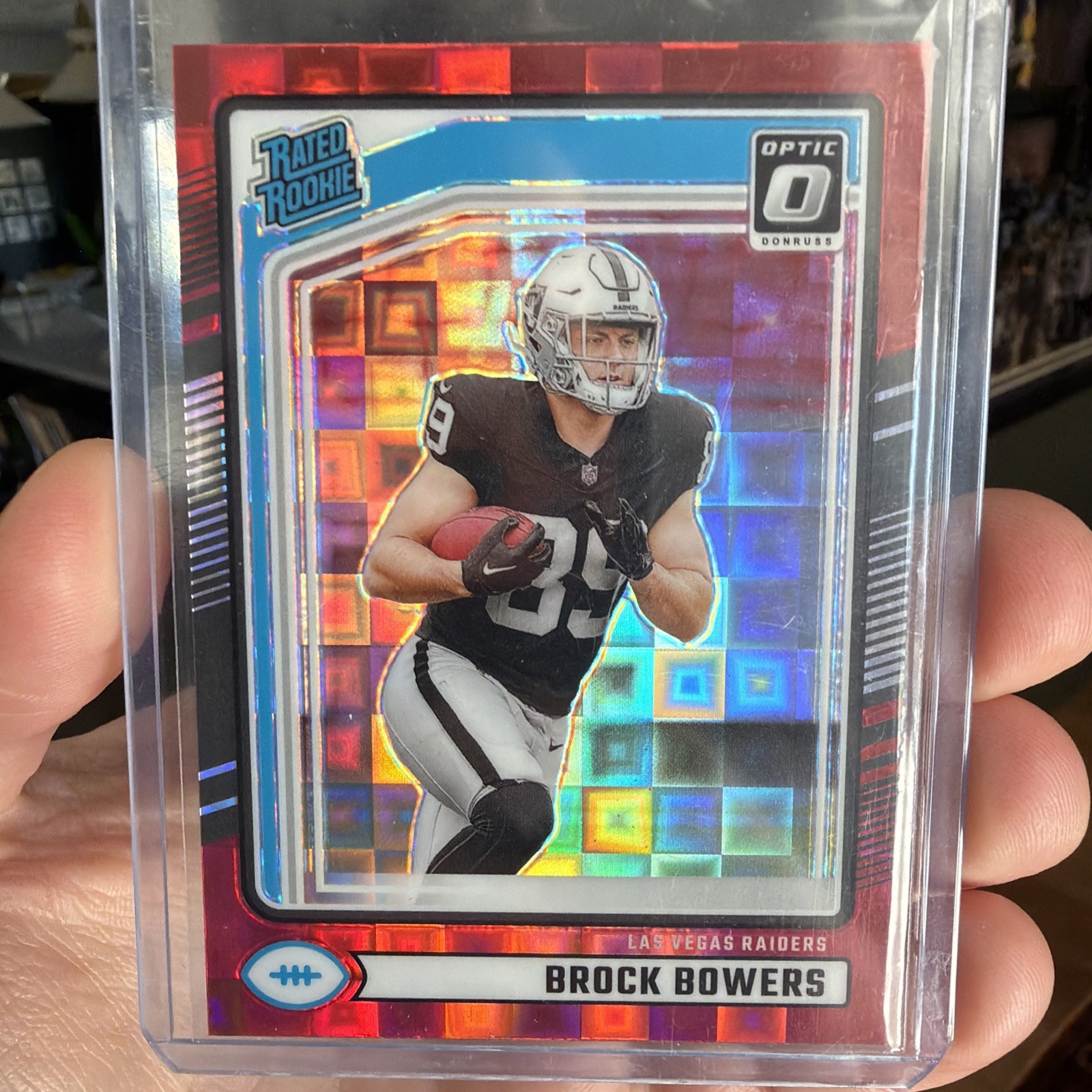 2024 Panini Donruss - Brock Bowers #394 Optic Preview Red Pandora Prizm