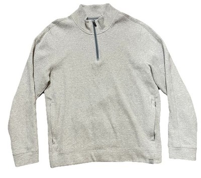 Mack Weldon  1/4 Zip Pullover Sweatshirt Men s XL Tan Cotton Blend