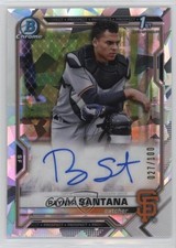 2021 Bowman Chrome Prospect Atomic Refractor 27/100 Rayner Santana Auto 1dl2