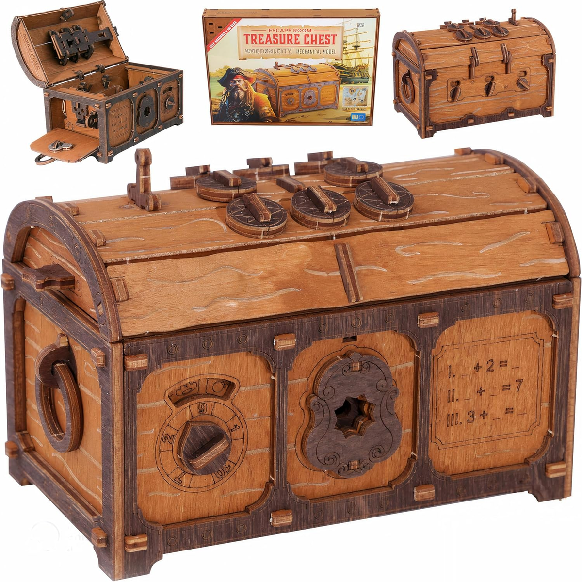 WOODEN.CITY Treasure Chest Puzzle Box for Adults – 3D Wooden