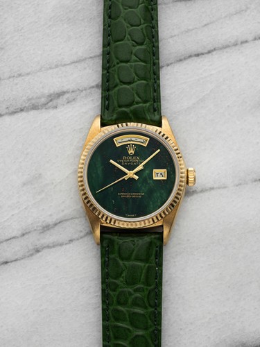 Vintage 1986 Rolex Day-Date 18038 18K YG Bloodstone Dial Automatic 36mm