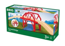 BRIO World Curved Train Bridge for Kids Age 3 Years Up Wooden Railway