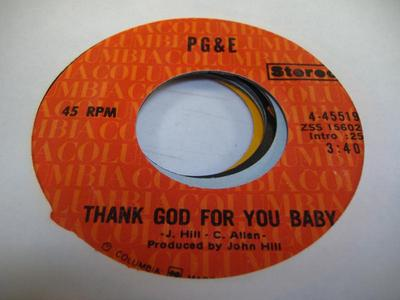 #ad Rock 45 PGamp;E PACIFIC GAS AND ELECTRIC Thank God For You on Columbia $3.00