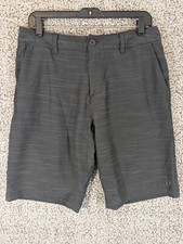 Hang Ten Board Shorts Men 36 Dark Gray Beach Casual Surfer Walking Striped