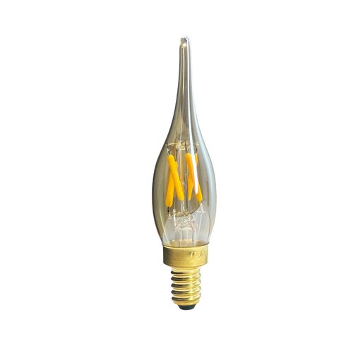 1X 2X 5X Led Filament Bulb Flame tip Amber Glass Ac110v Ac220v Cob Candle Light - Picture 2 of 13
