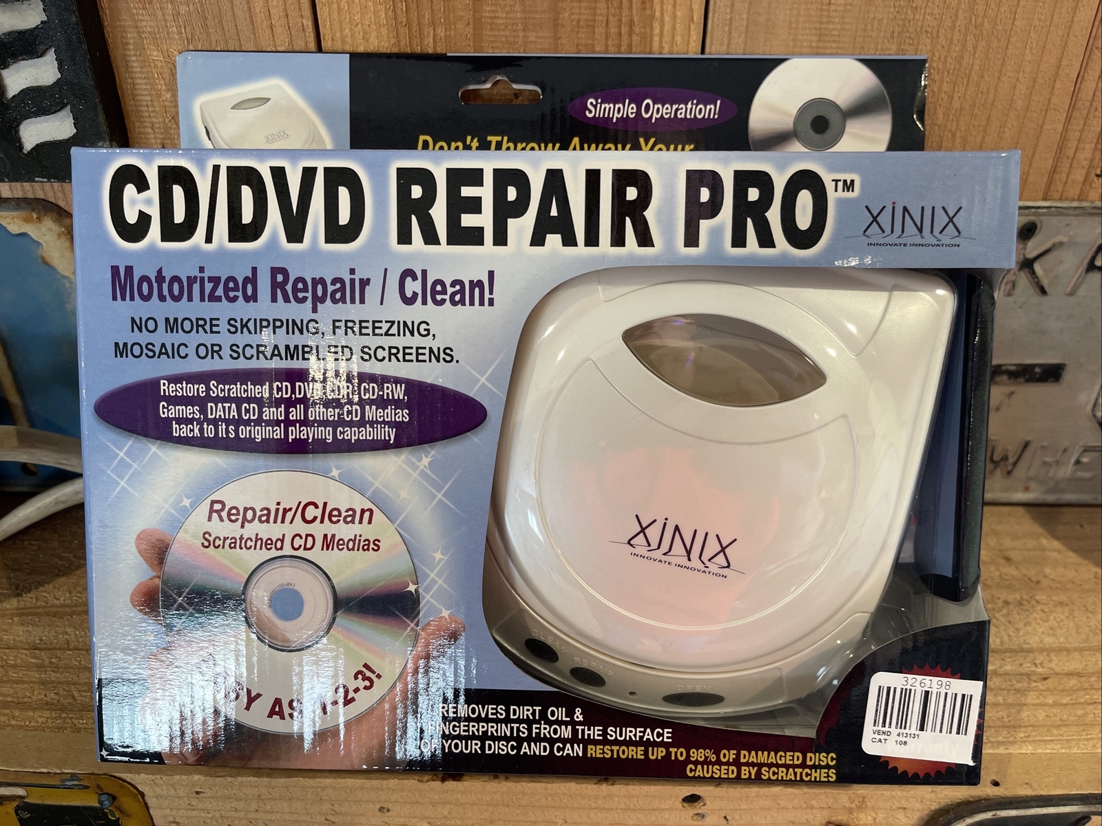 Xinix CD/DVD Repair Pro Motorized Cleaning Kit Restore Repair CDRCD RW