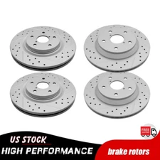 Front Rear Drilled Disc Brake Rotors for 2019 - 2021 Subaru Forester